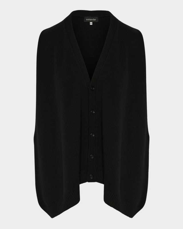 Plain Cashmere Aline Sleeveless V Neck Cardigan Mid Plus